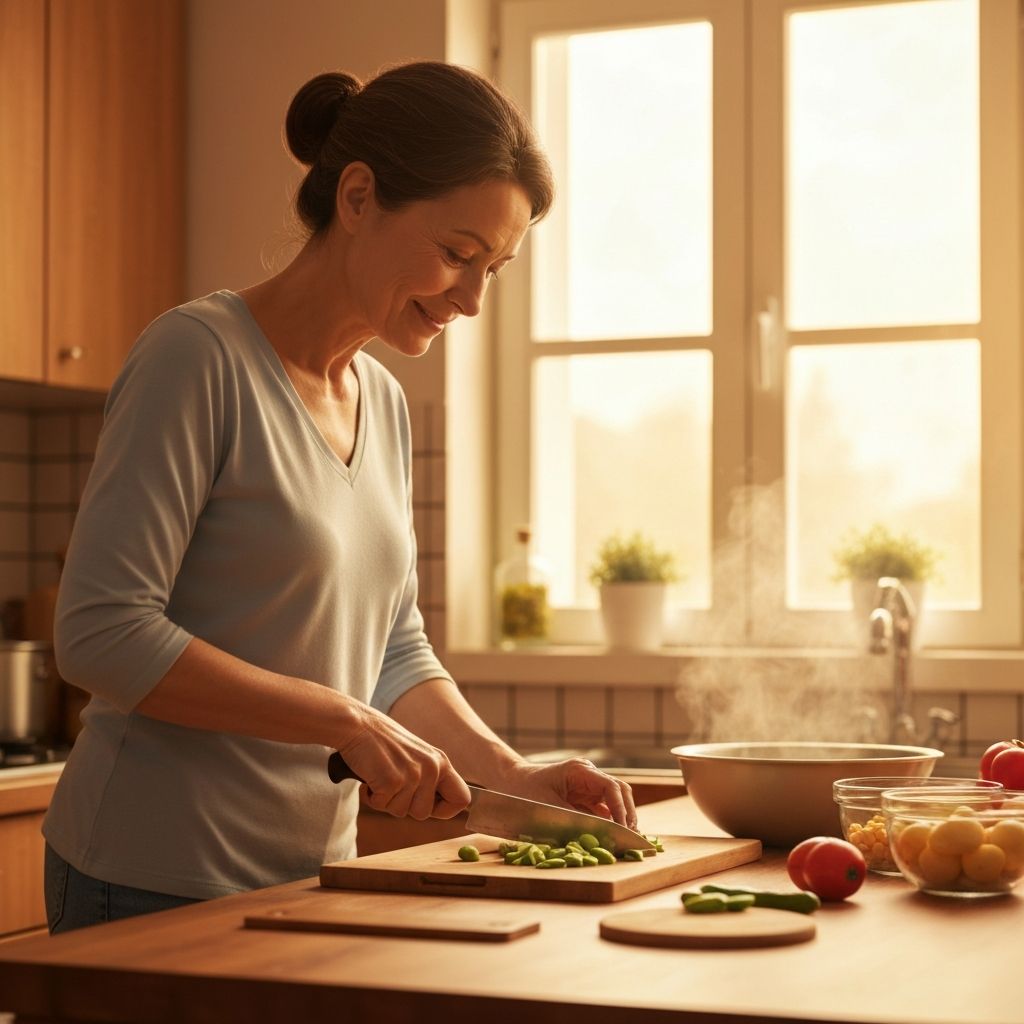 Preparing a simple dinner at home